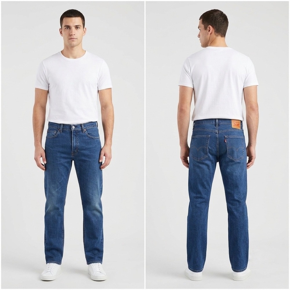 Levi's 505 Mens Jeans 36x29 Regular‎ Fit Straight Leg Blue Wash Denim Stretch